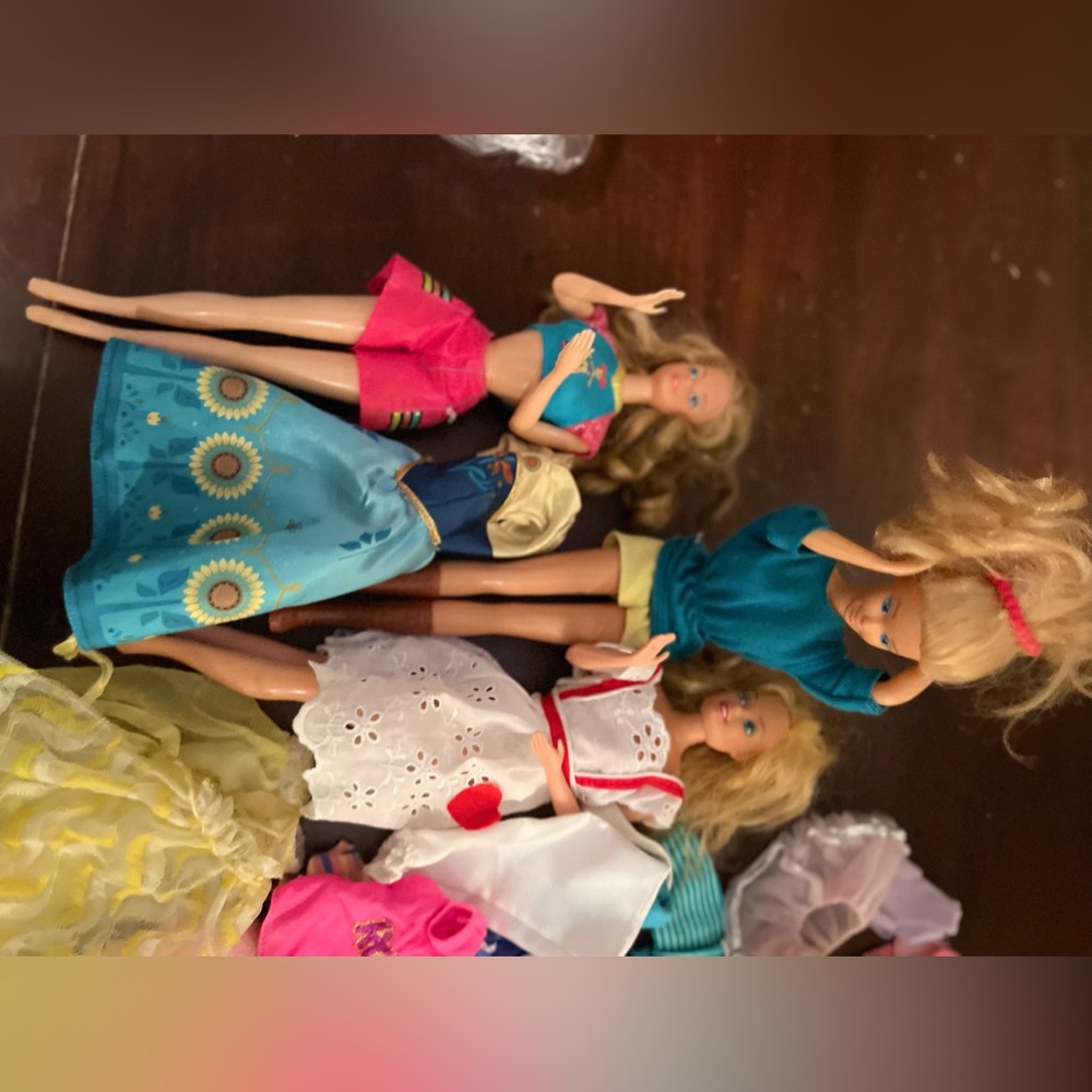 Vintage Barbie dolls and clothes and shoes